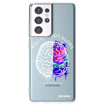 Picasee silikonový průhledný obal pro Samsung Galaxy S21 Ultra 5G G998B - Brain - White