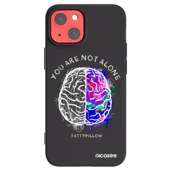 Picasee silikonový černý obal pro Apple iPhone 13 mini - Brain - White