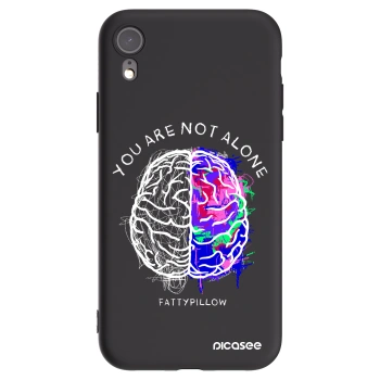 Picasee silikonový černý obal pro Apple iPhone XR - Brain - White