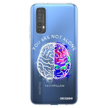 Picasee silikonový průhledný obal pro Realme 7 - Brain - White