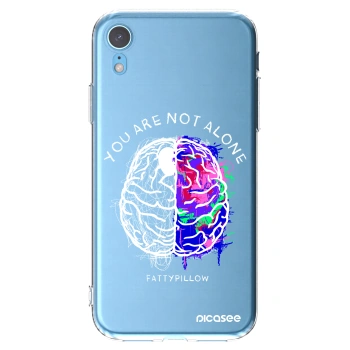 Picasee silikonový průhledný obal pro Apple iPhone XR - Brain - White