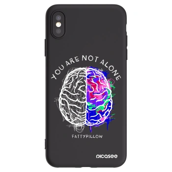 Picasee silikonový černý obal pro Apple iPhone XS Max - Brain - White