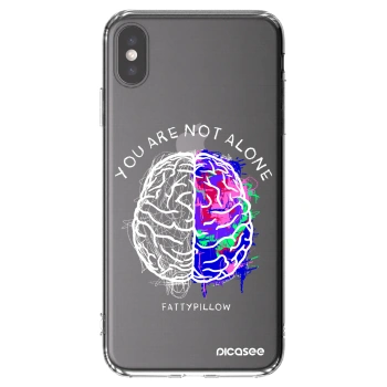 Picasee silikonový průhledný obal pro Apple iPhone XS Max - Brain - White