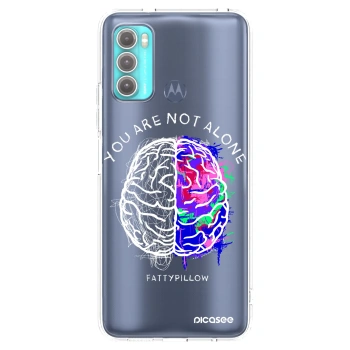 Picasee silikonový průhledný obal pro Motorola Moto G60 - Brain - White