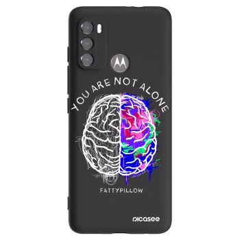 Picasee silikonový černý obal pro Motorola Moto G60 - Brain - White