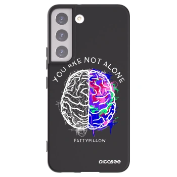 Picasee silikonový černý obal pro Samsung Galaxy S22 5G - Brain - White