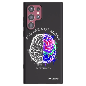 Picasee silikonový černý obal pro Samsung Galaxy S22 Ultra 5G - Brain - White