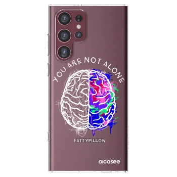 Picasee silikonový průhledný obal pro Samsung Galaxy S22 Ultra 5G - Brain - White