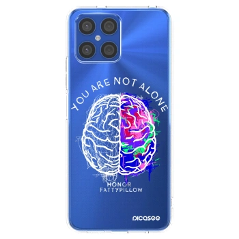 Picasee silikonový průhledný obal pro Honor X8 4G - Brain - White