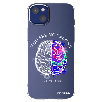Picasee silikonový průhledný obal pro Apple iPhone 14 Plus - Brain - White