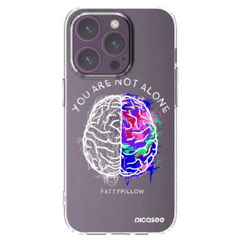 Picasee silikonový průhledný obal pro Apple iPhone 14 Pro - Brain - White