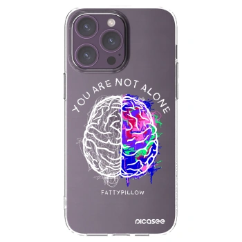 Picasee silikonový průhledný obal pro Apple iPhone 14 Pro Max - Brain - White
