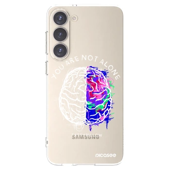Picasee silikonový průhledný obal pro Samsung Galaxy S23+ 5G - Brain - White