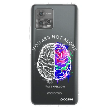 Picasee silikonový průhledný obal pro Motorola Moto G72 - Brain - White