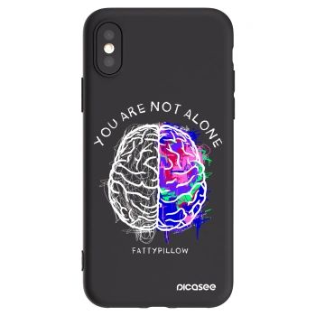Picasee silikonový černý obal pro Apple iPhone X/XS - Brain - White