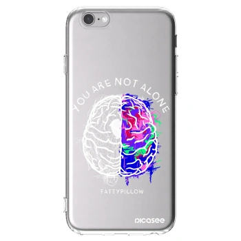 Picasee silikonový průhledný obal pro Apple iPhone 6/6S - Brain - White