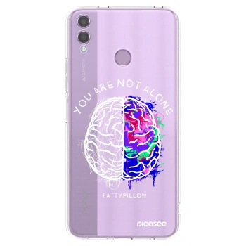 Picasee silikonový průhledný obal pro Honor 8X - Brain - White