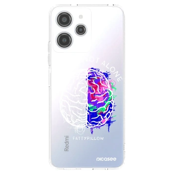 Picasee silikonový průhledný obal pro Xiaomi Redmi 12 4G - Brain - White