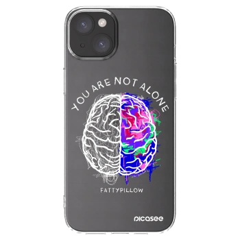 Picasee silikonový průhledný obal pro Apple iPhone 15 Plus - Brain - White