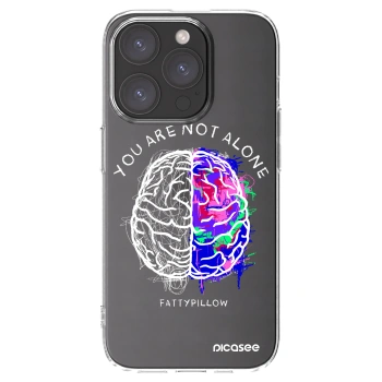Picasee silikonový průhledný obal pro Apple iPhone 15 Pro - Brain - White