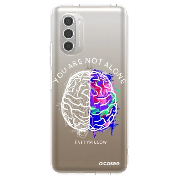 Picasee silikonový průhledný obal pro Motorola Moto G51 - Brain - White