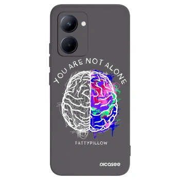 Picasee silikonový černý obal pro Realme C33 (2023) - Brain - White