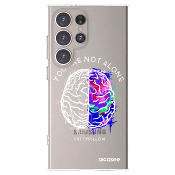 Picasee silikonový průhledný obal pro Samsung Galaxy S24 Ultra S928B 5G - Brain - White