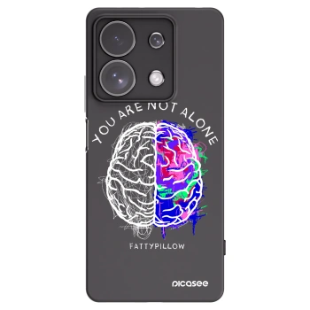 Picasee silikonový černý obal pro Xiaomi Redmi Note 13 Pro 4G - Brain - White