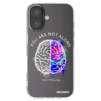 Picasee silikonový průhledný obal pro Apple iPhone 16 - Brain - White