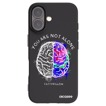 Picasee silikonový černý obal pro Apple iPhone 16 - Brain - White
