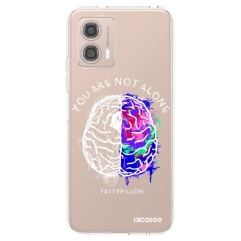 Picasee silikonový průhledný obal pro Motorola Moto G53 5G - Brain - White