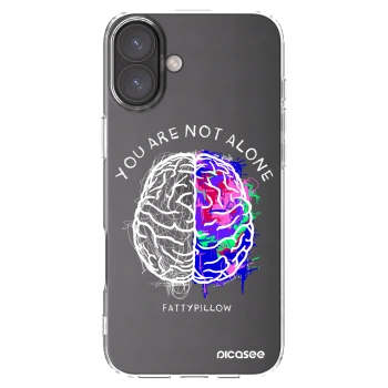 Picasee silikonový průhledný obal pro Apple iPhone 16 Plus - Brain - White