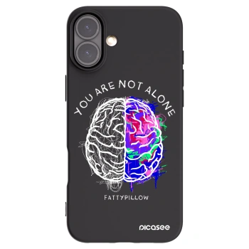 Picasee silikonový černý obal pro Apple iPhone 16 Plus - Brain - White