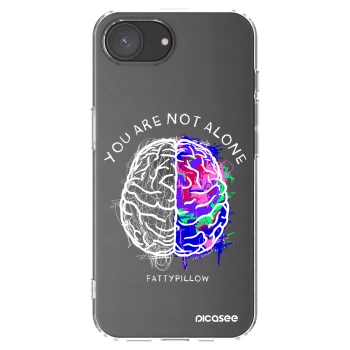Picasee silikonový průhledný obal pro Apple iPhone 16e - Brain - White