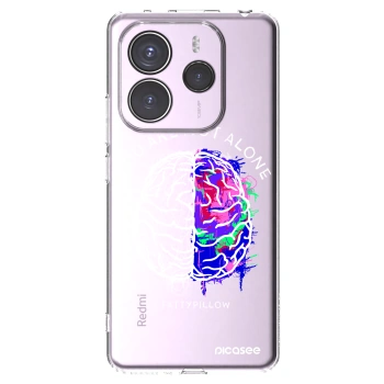 Picasee silikonový průhledný obal pro Xiaomi Redmi Note 14 5G - Brain - White