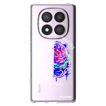 Picasee silikonový průhledný obal pro Xiaomi Redmi Note 14 Pro 4G - Brain - White