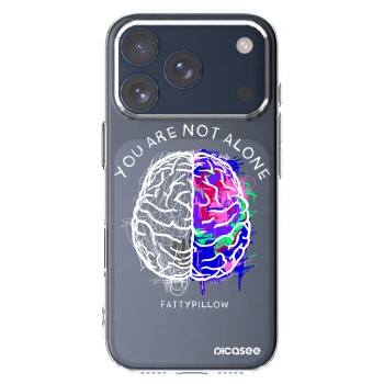 Picasee silikonový průhledný obal pro Apple iPhone 17 Pro - Brain - White