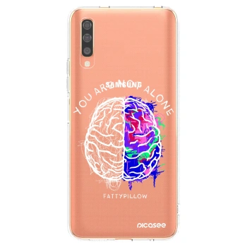 Picasee silikonový průhledný obal pro Samsung Galaxy A70 A705F - Brain - White
