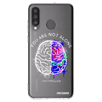 Picasee silikonový průhledný obal pro Huawei P30 Lite - Brain - White