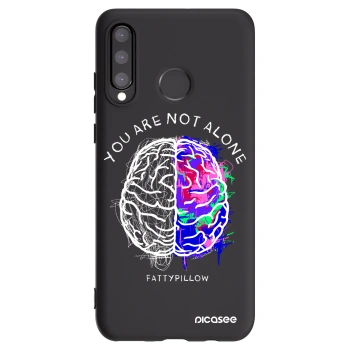 Picasee silikonový černý obal pro Huawei P30 Lite - Brain - White