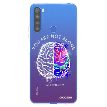 Picasee silikonový průhledný obal pro Xiaomi Redmi Note 8T - Brain - White