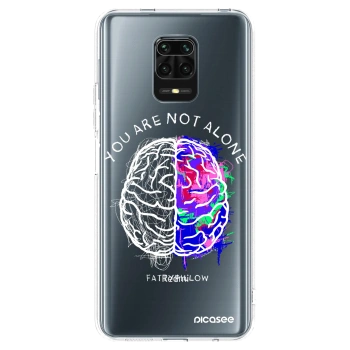 Picasee silikonový průhledný obal pro Xiaomi Redmi Note 9 Pro - Brain - White