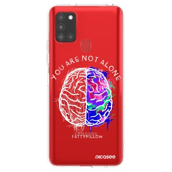 Picasee silikonový průhledný obal pro Samsung Galaxy A21s - Brain - White