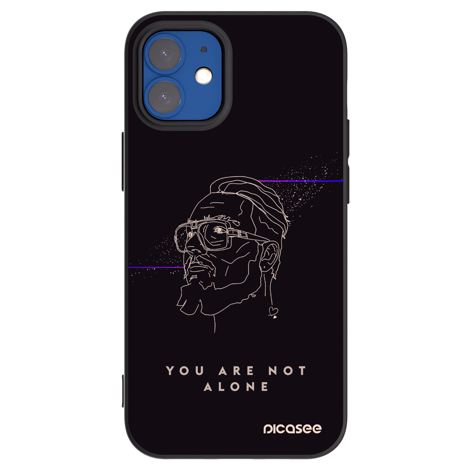 Picasee silikonový černý obal pro Apple iPhone 12 mini - You are not alone