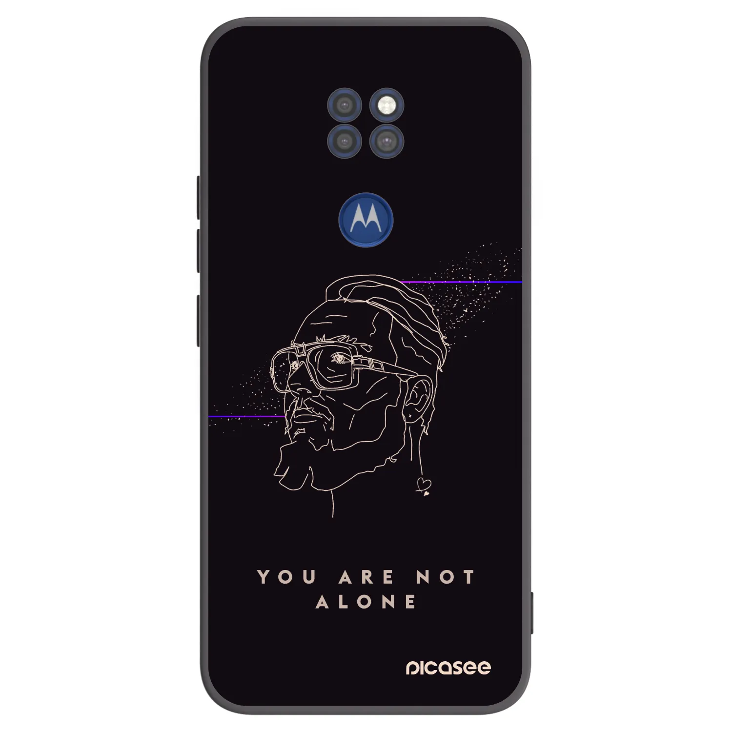 Picasee silikonový černý obal pro Motorola Moto G9 Play - You are not alone
