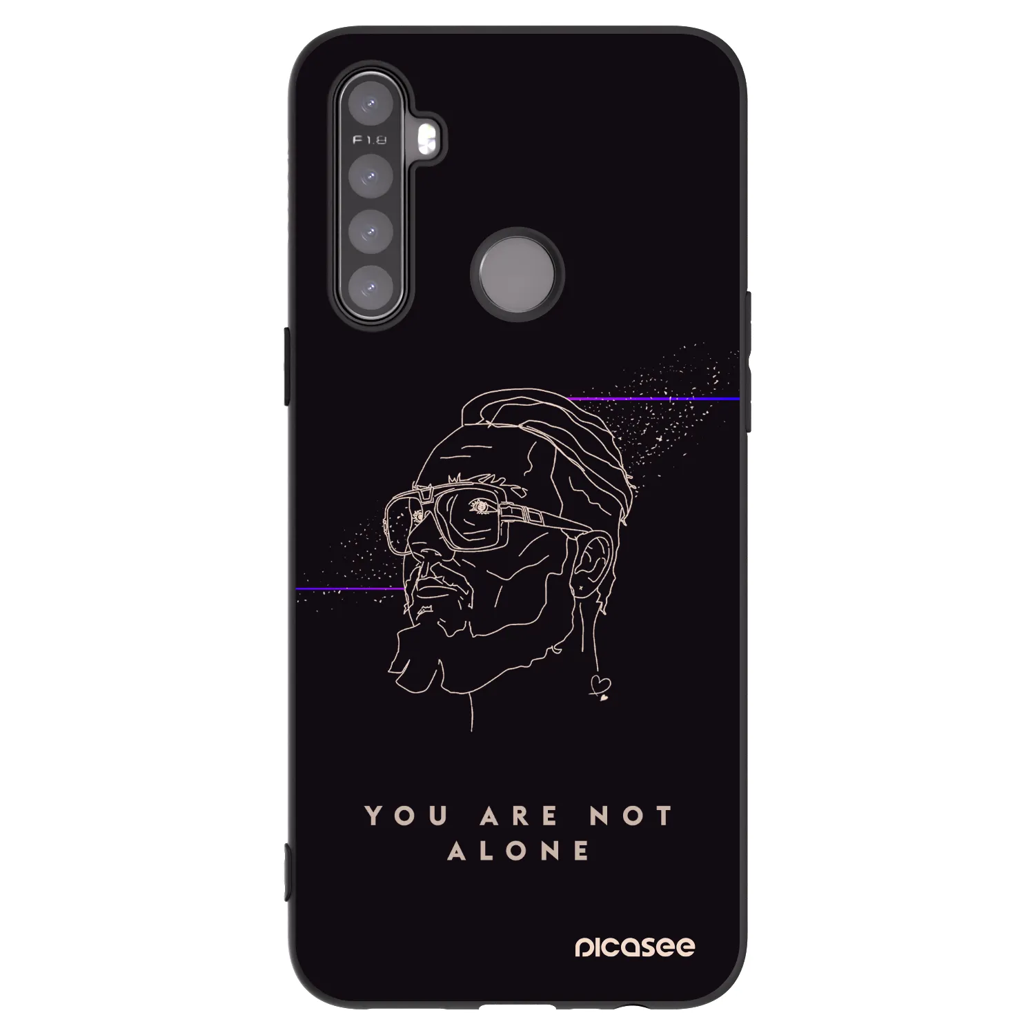 Picasee silikonový černý obal pro Realme 5 - You are not alone