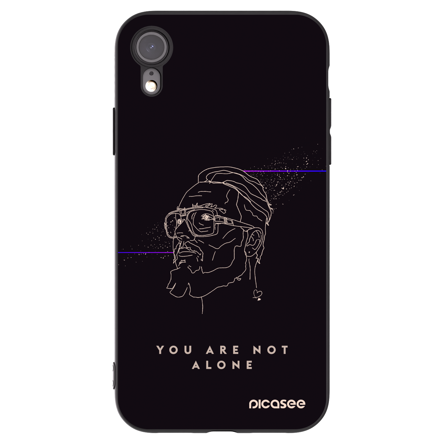 Picasee silikonový černý obal pro Apple iPhone XR - You are not alone