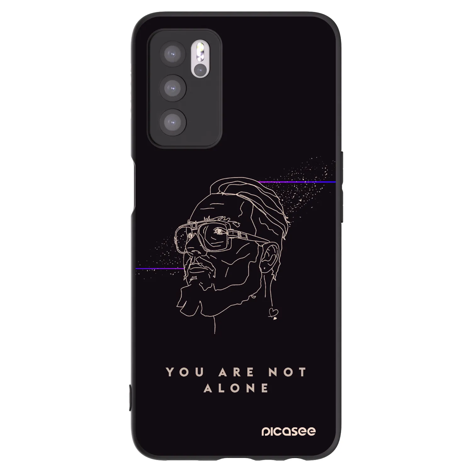 Picasee silikonový černý obal pro OPPO A16s - You are not alone