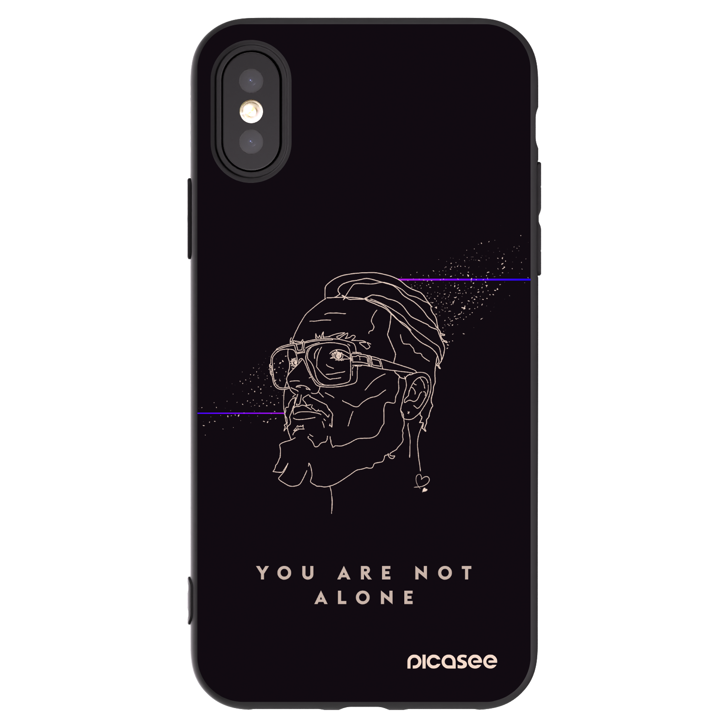 Picasee silikonový černý obal pro Apple iPhone X/XS - You are not alone