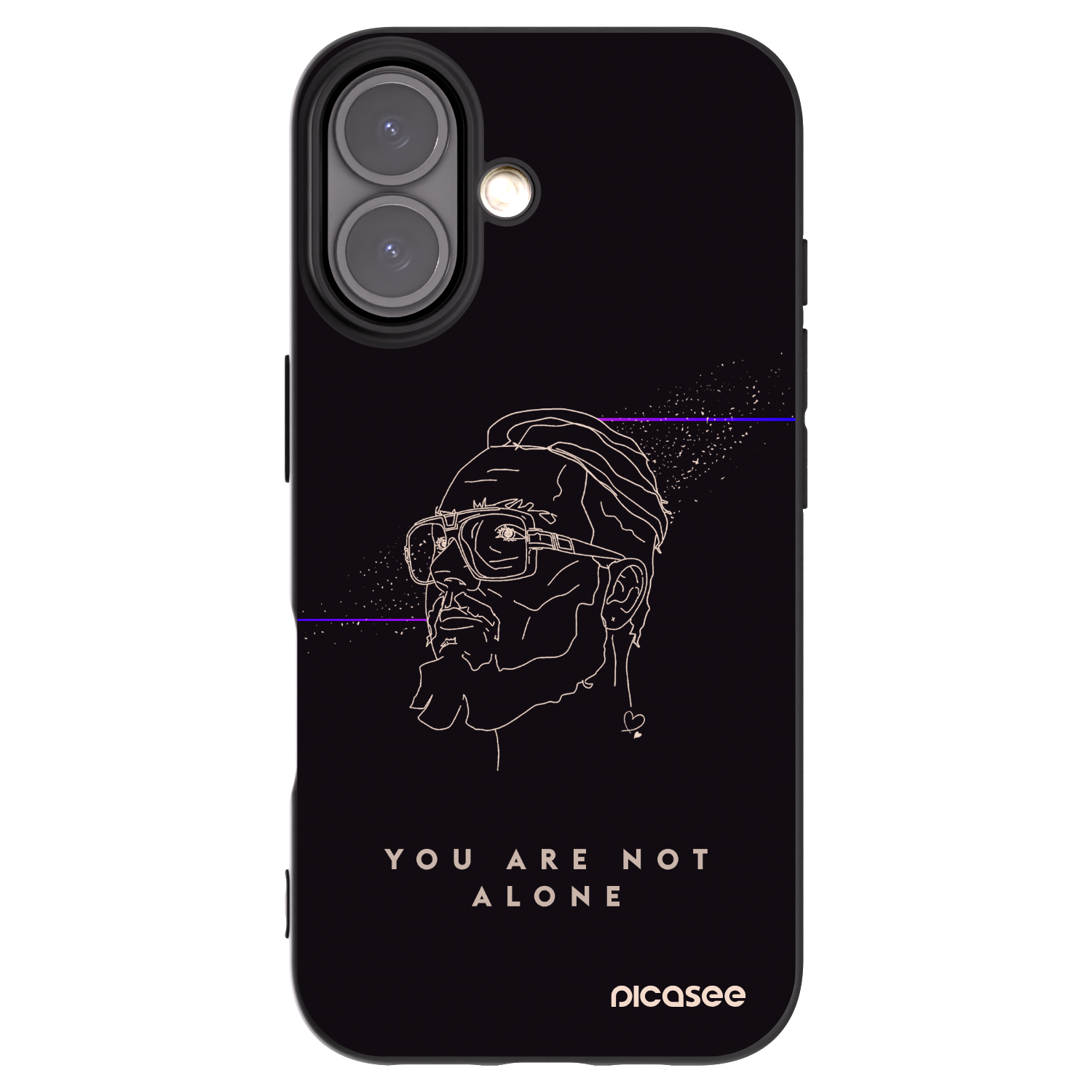 Picasee silikonový černý obal pro Apple iPhone 16 - You are not alone